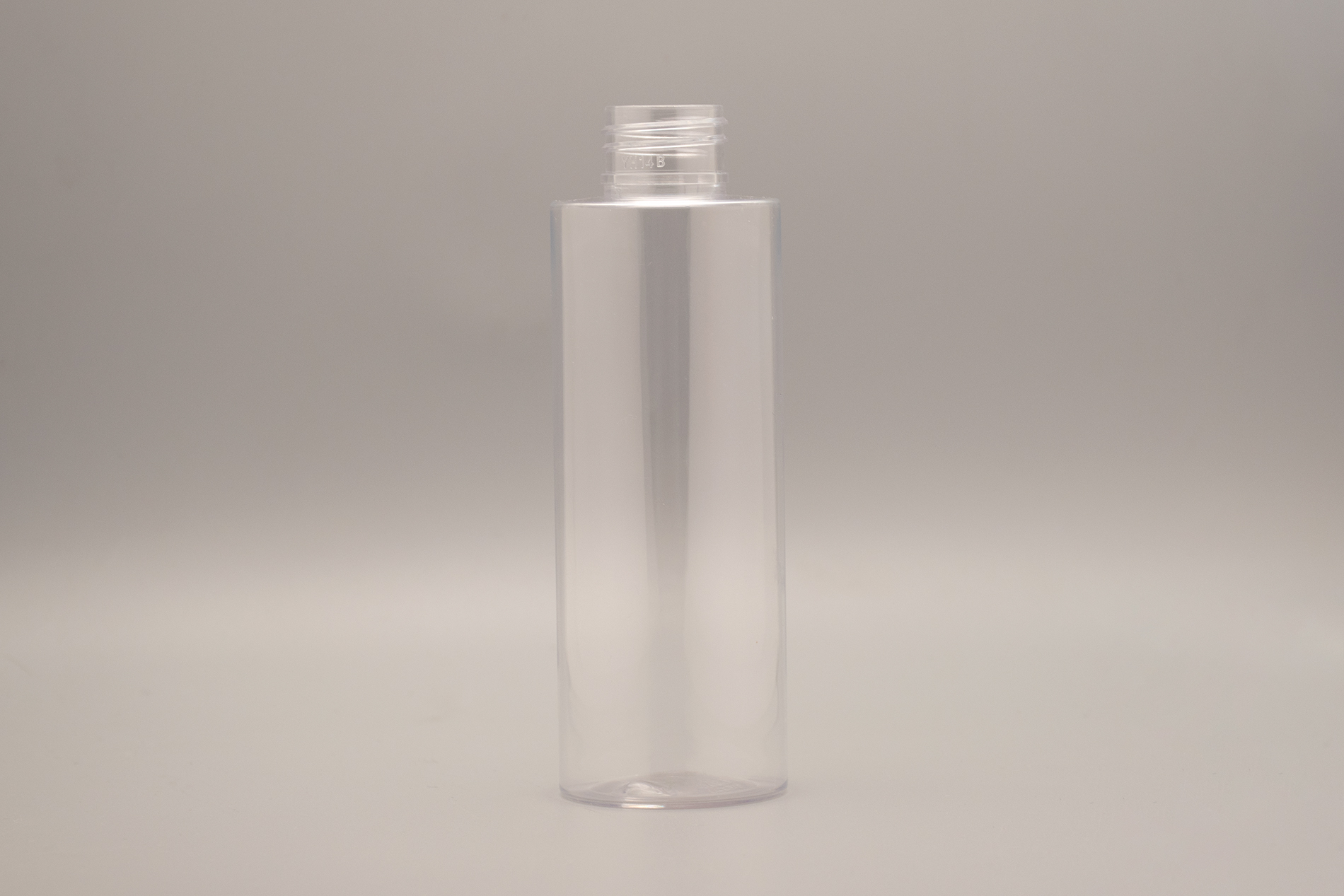 120 mL/4oz clear PET plastic cylinder round bottle with 24-410 neck
