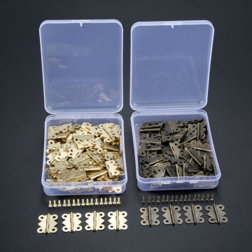 DRELD 100pcs 25x20mm Mini Butterfly Door Hinge Cabinet Jewellery Box Decorative Hinges Furniture Hardware +Screws+Storage Box