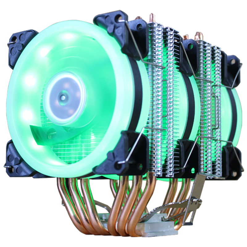 CPU Cooler High Quality 6 Heat-Pipes Dual-Tower Cooling 9cm RGB Fan LED Fan Support 3 Fans 3PIN CPU Fan For AMD And For Intel