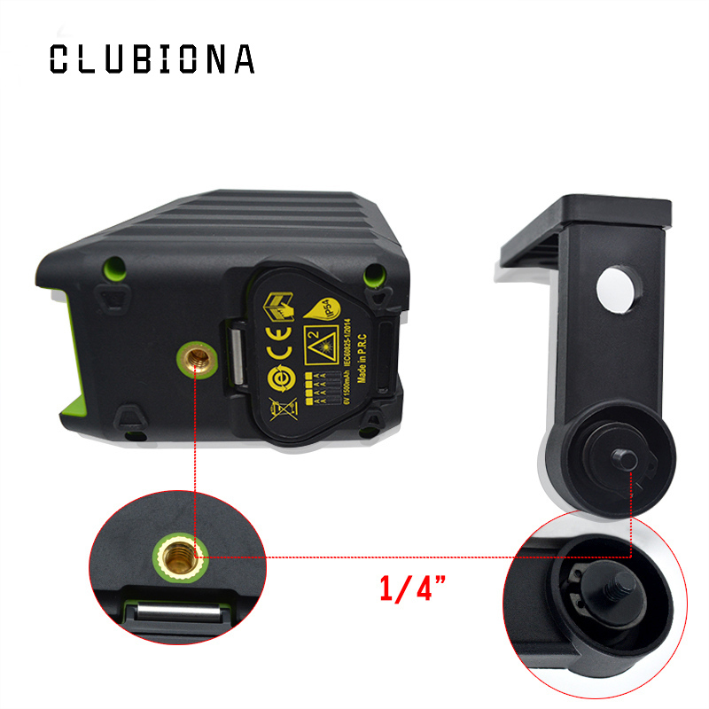 Clubiona self-leveling Horizontal and Vertical qualified 2 Green cross lines laser level with tilt function and bubber covered