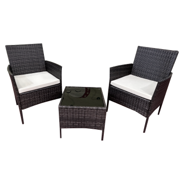 Dark Gray PE Rattan KD Balcony Coffee Set