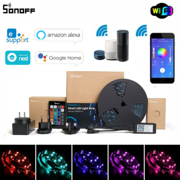 Sonoff L1 Smart LED Light Strip compatible with Alexa Google home eWeLink control Dimmable Flexible RGB Strip Lights