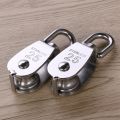 2Pcs Stainless Steel M25 Single Pulley Steel Wire 400kg 25MM Pulley Single Wheel Swivel Lifting Rope Pulley Block For Wire Rope