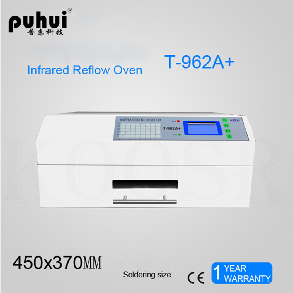 New Arrival PUHUI T-962A+ Infrared IC Heater T962A+ Reflow Oven BGA SMD SMT LED PCB Rework Station T 962A Plug Soldering Station