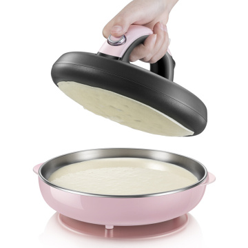22%,pink Automatic Nonstick stainless steel Crepe Makers mini Pancake machine Household electric baking pan with Metal stent