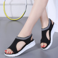 2020 Summer New Women Sandals fashion Women's Wedge Sandals Women's Slip Comfortable Elastic Band Flat Sandals women size 35-45