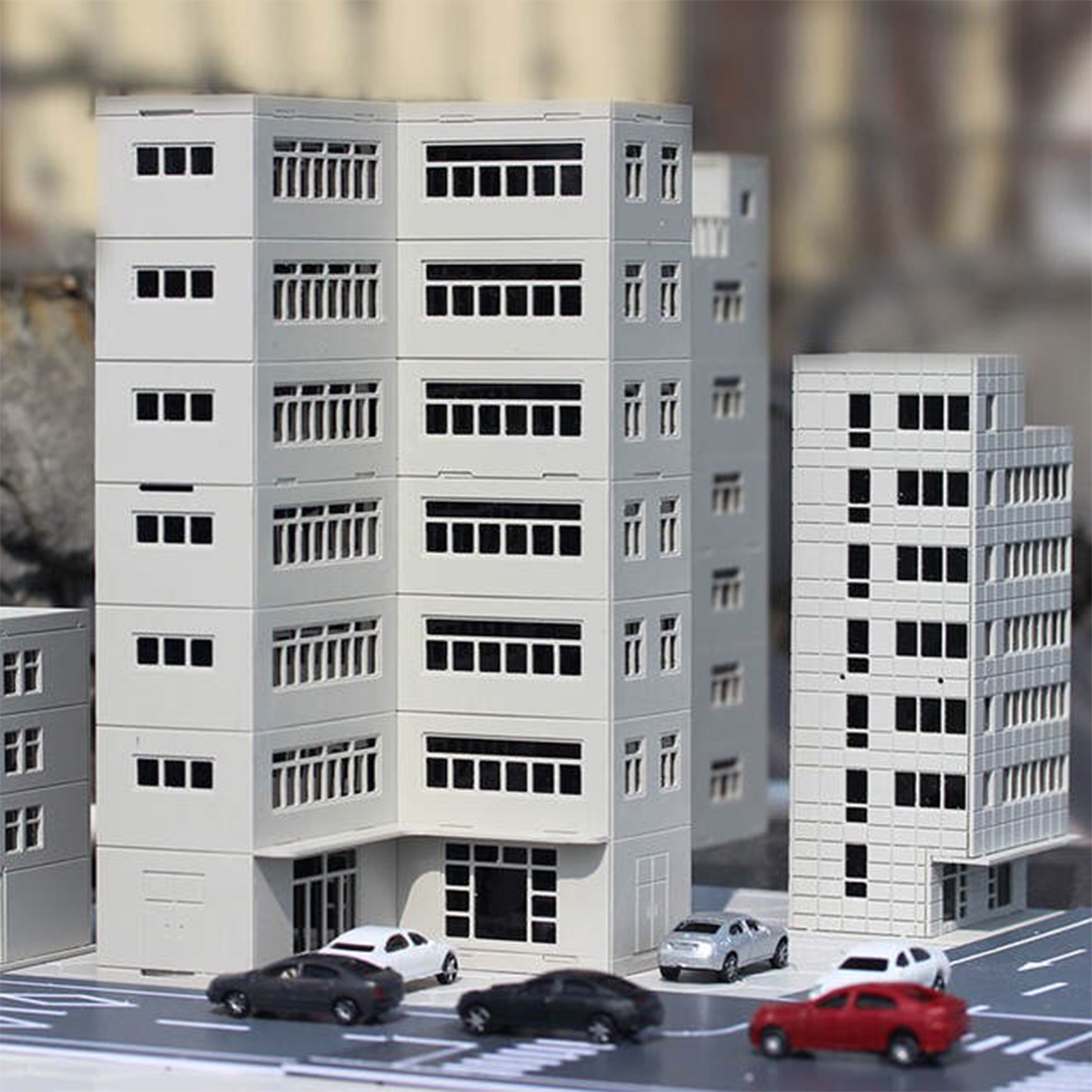 1:150 N Scale Sand Table Decoration DIY Assembly Model Office Building For Railway Landscape Sand Table Layout
