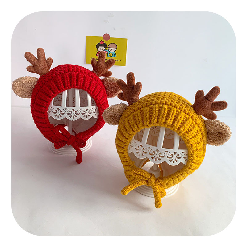 XCQGH Cute Deer Ear Protection Kids Child Newborn Baby Hat Cap Winter Warm Beanie Accessories