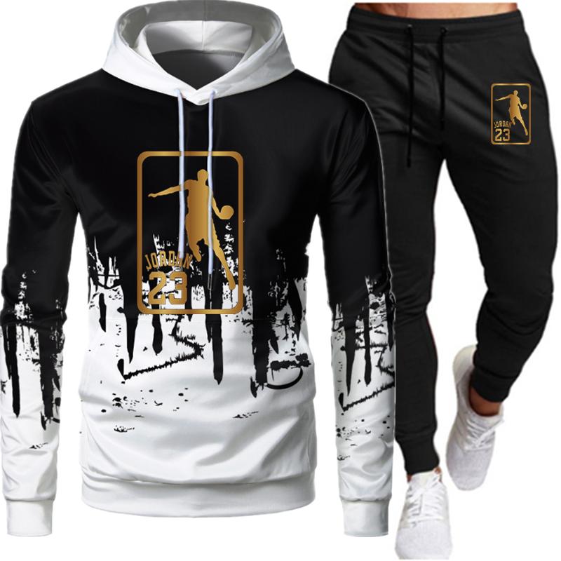 2020 new men's hooded sweater Suit Jordan 23 sportswear pullover sweater hoodie + sweatpants jogging men's casual sportswear