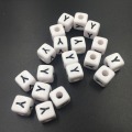 Free Shipping 100PCS/Lot Single Letter Y Printed Acrylic Plastic Spacer Beads 10MM Cube Square Lucite Initial Alphabet Beads