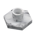 Hexagonal candle holder marble pattern long rod candle holder DIY scented candle plaster candle holder silicone mold