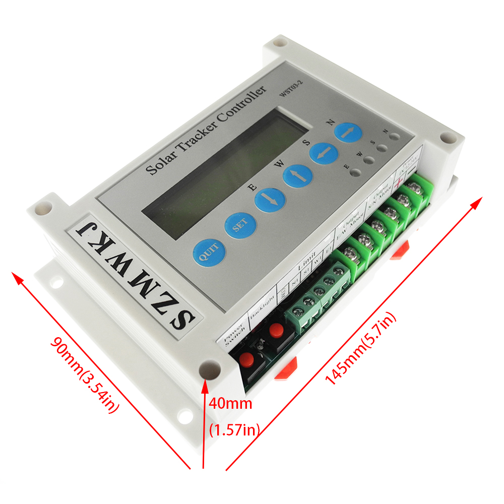 Complete 12V/24V Volt DC Power Dual Axis Solar Tracking Solar Panel Tracker Controller W/ Waterproof Light Sensor W/ LCD Display