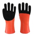 Fluorescent Orange PVC Glove.Black Foam Finish