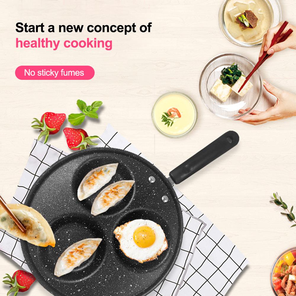 Four-hole Three-hole Frying Pot Thickened Omelet Pan Non-stick Egg Pancake Steak Pan Cooking Egg Ham Pans Breakfast Maker