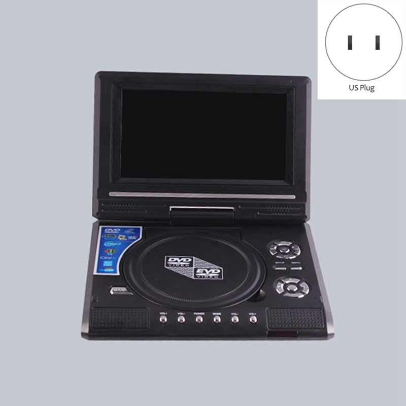 7.8 Inch TV Home Car DVD Player Portable HD VCD CD MP3 HD DVD Player USB SD Cards RCA Portable Cable Game 16:9 Rotate LCD Sn