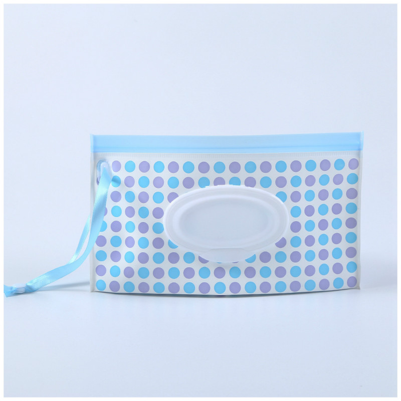 1Pcs Baby Wipes Carrying Case Portable Clean Wet Wipes Bag EVA Flip Cover Wipes Bag with Easy-Carry Snap-Strap for Stroller