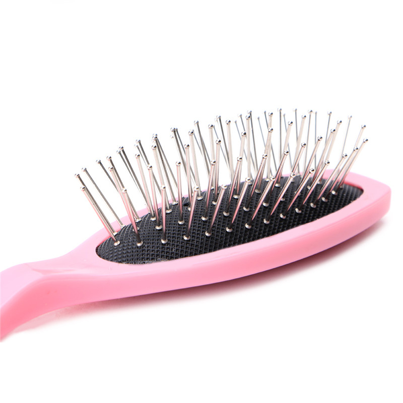 Anti Static Steel Tooth Comb Brush Hairdressing Salon Tools For Wig Hair Extensions Training Head Plastic Handle New