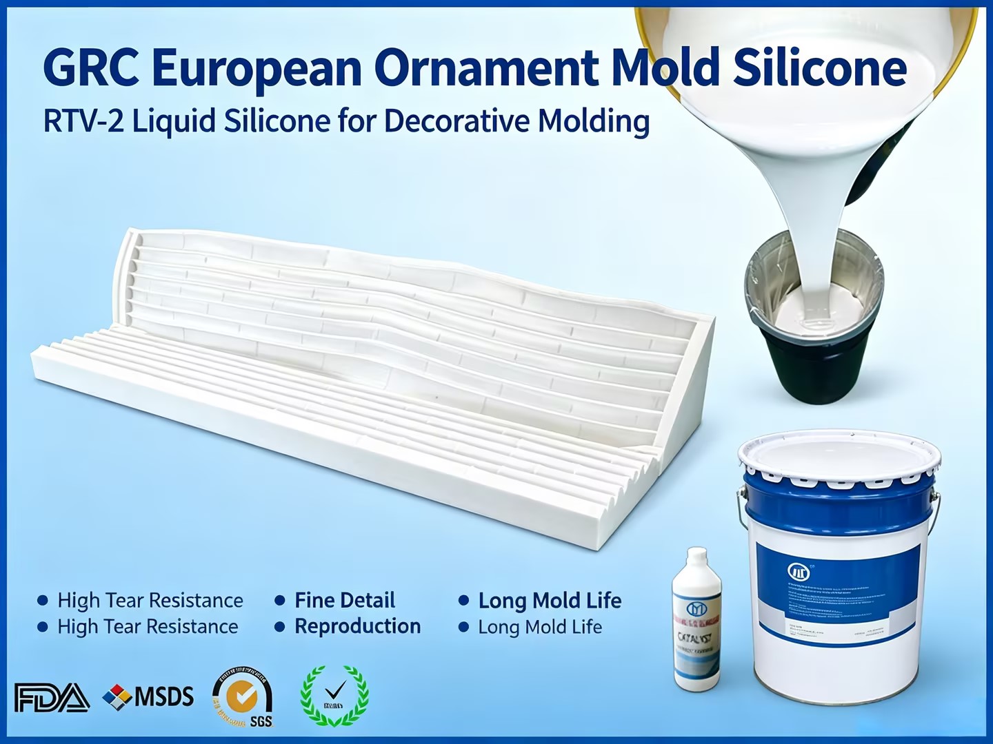 GRC European Ornament Mold Silicone 1