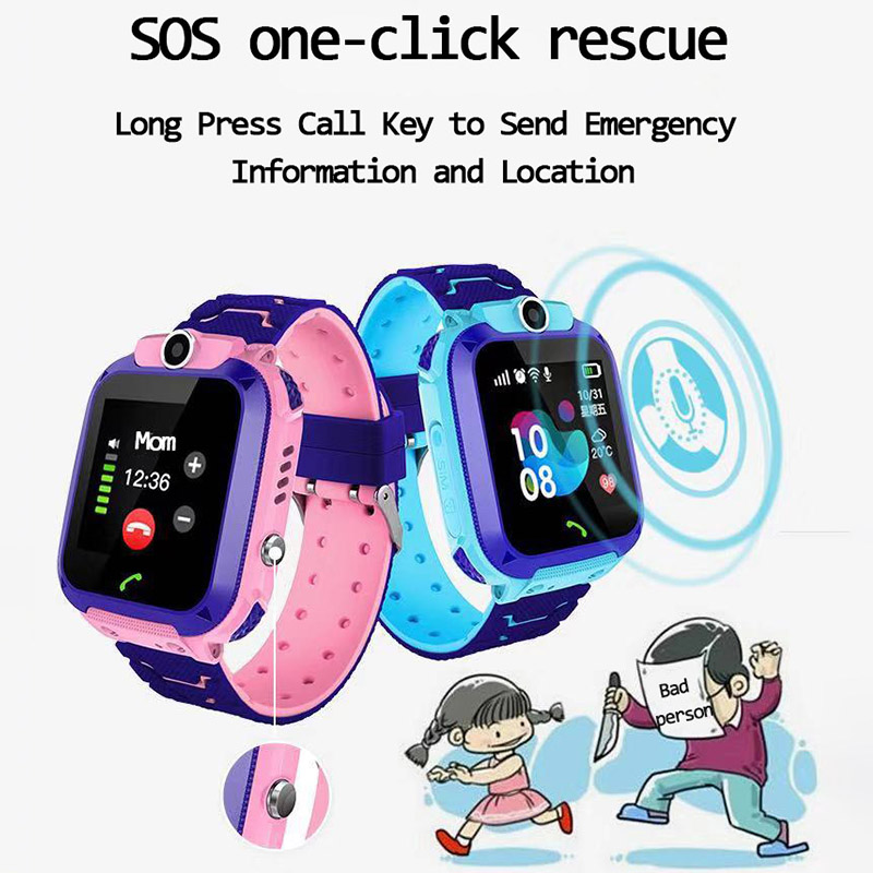 2021 Q12 Children's Smart Watch Kids SOS Phone Watches Smartwatch use Sim Card Photo Waterproof IP67 Kids Watch Gift boys girls