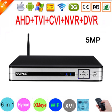 Silver Panel Face Detection 5MP Audio XMeye Hi3531D H.265+ 8CH 16CH 16 Channel Hybrid WIFI 6 in 1 XVI TVI CVI NVR AHD CCTV DVR