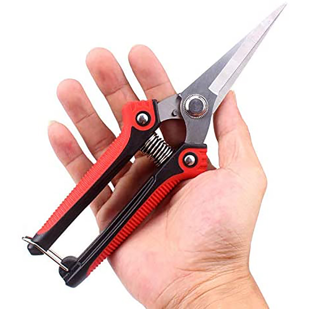 Stainless Steel Garden Pruning Shears Fruit Picking Scissors Household Potted Trim Weed Branch Pruner Trimmer Non-Slip Handle