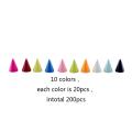 200pcs 7*10mm Colorful Painted Bullet Cone Studs And Spikes For Clothes DIY Garment Rivets For Leather Handcraft Remachadora