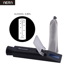 New Handheld 0-80% Alcohol Refractometer Liquor Concentration Distilled Liquor Tester Meter Densimeter Alcohol With ATC