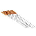 10 Pcs BBQ Barbecue Roasting Needle Roasting Tools Brochette Tong Kebabe Skewers 10Pcs Reusable BBQ Barbecue Skewers Roasting