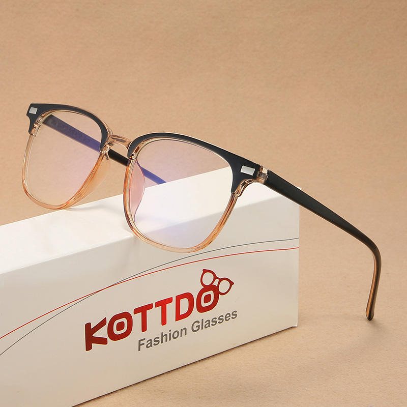 KOTTDO Vintage Square Plastic Glasses Frame Fashion Classic Optical Eyeglasses Glasses Transparent Clear Lens Myopia Frame
