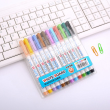 12Pcs Erasable 12Colors White Board Maker Pen Whiteboard Marker Liquid Chalk Glass Ceramics Maker Pen Office School Supply