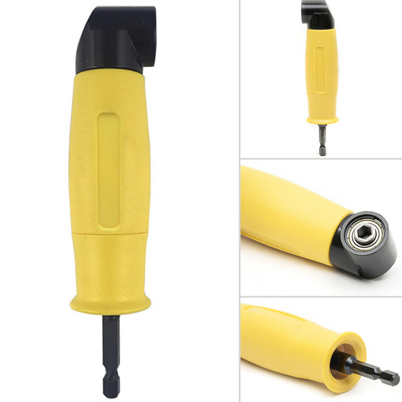 90 Degree Angle Extension Right Driver Drilling Hex Shank Screwdriver Magnetic 1/4 Inch Hex Drill Bit Socket Holder Adaptor