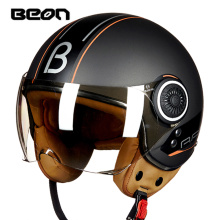 BEON Retro Motorcycle Helmet Vintage 3/4 Open Face Scooter Helmet Motorcycle Moto Biker Helmets Vintage Capacete De Motocross