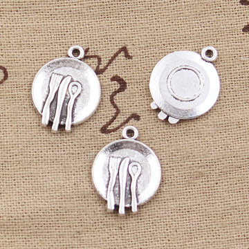 20pcs Charms Tableware Kitchen Fork Spoon 20x15mm Antique Bronze Silver Color Pendants Making DIY Handmade Tibetan Jewelry