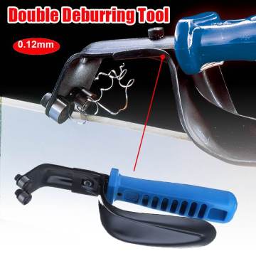 TOP Handheld Portable Double Sheet Metal Deburring Tool With Guard 1-12Mm Cutting Blades,Professional Burr Trimming Cutter Blade