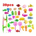 39Pcs Set Plastic Magnetic Fishing Toys Baby Bath Toy Fishing Game Kids 1 Poles 1 Nets 13 Magnet Fish Indoor Outdoor Fun Baby