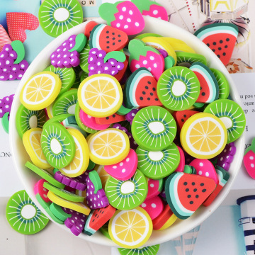 2cm 20Pcs/Lot Colorful Clay Fruit Slice Watermalen Grape Lemon Polymer Clay DIY Decoration Handmade Craft