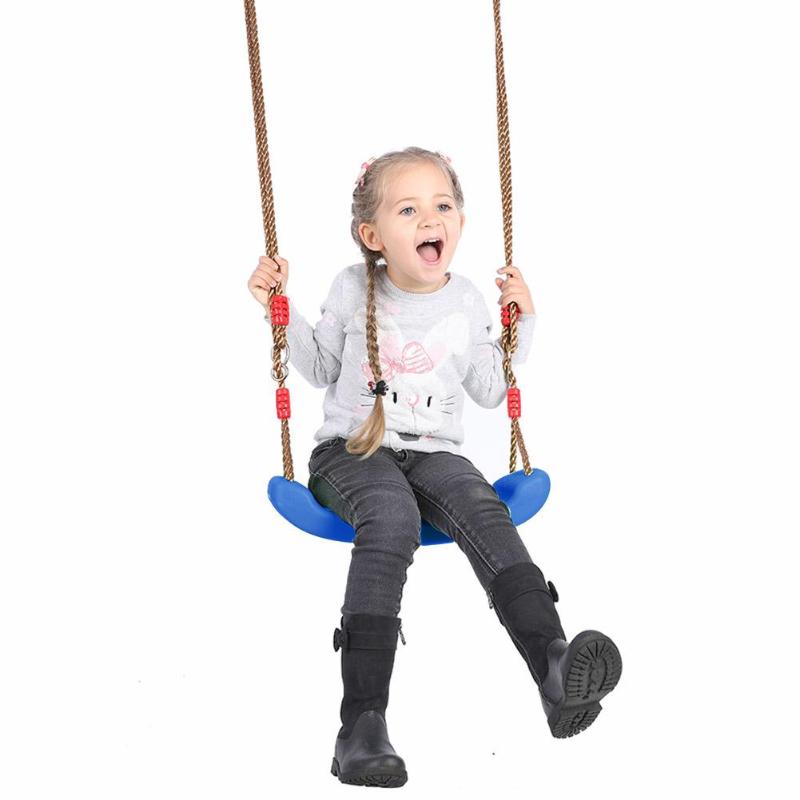 Adjustable Garden Swing Kids Hanging Seat Toys with Height Ropes Plastic Single Hanging Chair Outdoor Safety Toys Gifts Play New