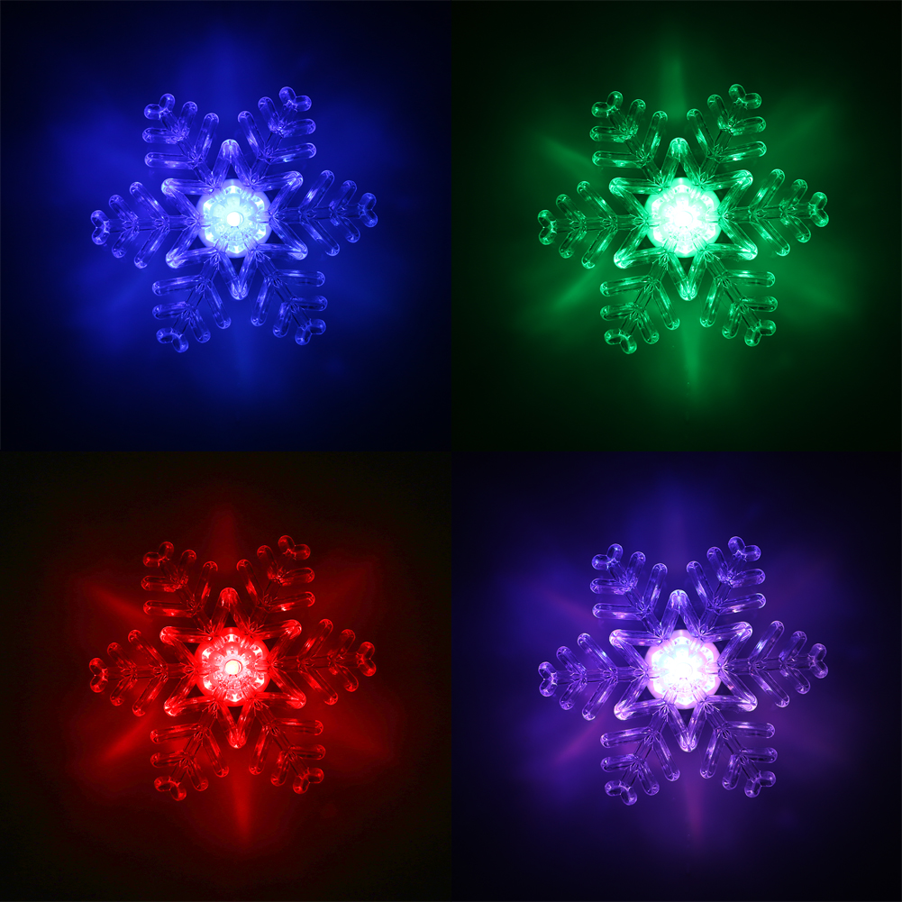 Night Light Lamp With Suction Pad Colorful Changing Snowflakes/christmas trees LED Night Light Lamp Home Room Party Wall Decor