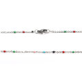 Stainless Steel Link Cable Chain Necklace Silver Color Enamel Satellite Beaded Cable Ball Chain Choker Womens Necklaces,1 piece