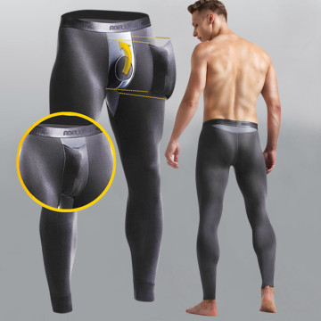 Men’s Thermo Underwear slim fitness Sexy Stretch Breathe Thermal Bullet Separat Slim Long Pants health Warm Male Leggings Pants