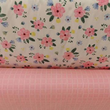 Pink Floral Series Printed Cotton Fabric Twill Cloth DIY Textile Quilting Sewing Baby&Child Sheets Clothes Material Half Meter