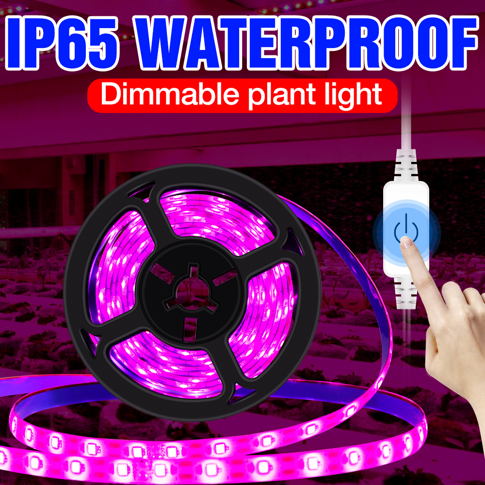 Plant Light USB Grow Light Strip LED Full Spectrum Lamp Dimmable Flower Seedling Phyto LED Growing Lamp Waterproof 0.5m 1m 2m 3m