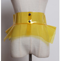 2021 spring summer women fashion designer plastic PVC clear belt ruffles asymmetric peplum belts corset sexy club