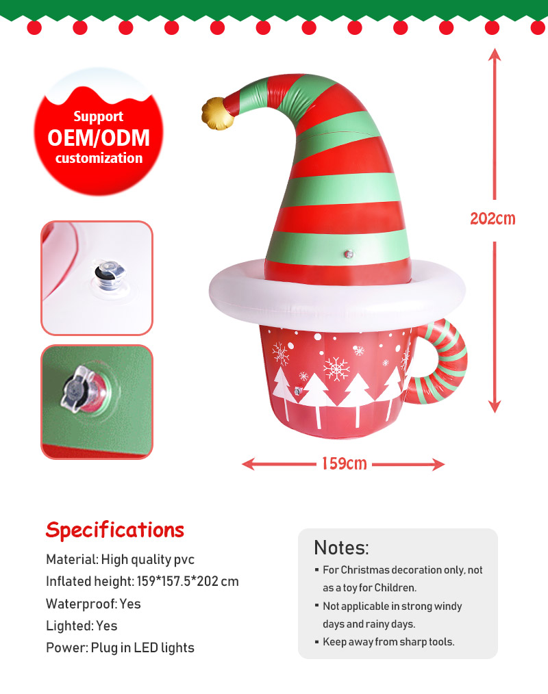 Christmas Inflatables Christmas Hat Inflatable Yard Decoration