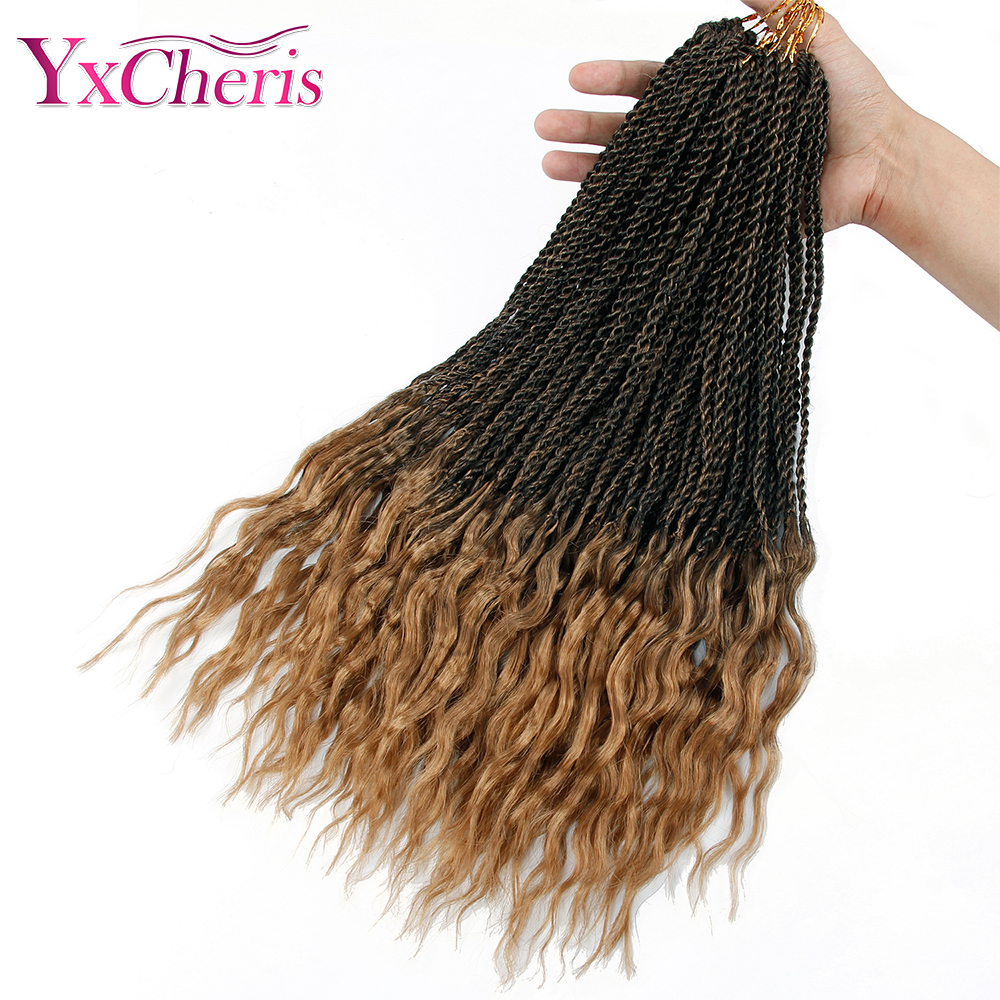 Senegal Twist 18'' Synthetic Ombre Braiding Hair Extensions Bohemia Style Curly Crochet Braid Hair