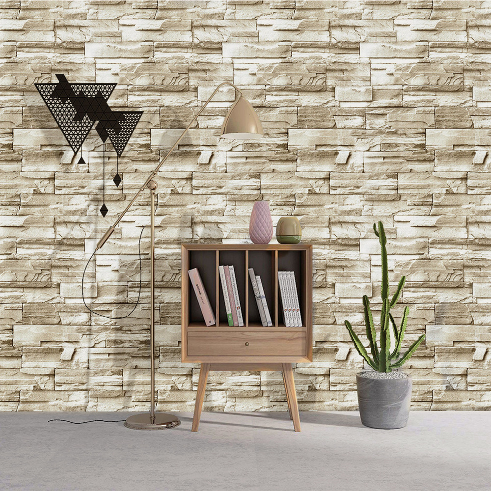 Stone Peel And Stick Wallpaper Faux Brick Vinyl Self-adhesive 3D Wallpaper For Bedroom Living Room Walls Home Decoration Sticker