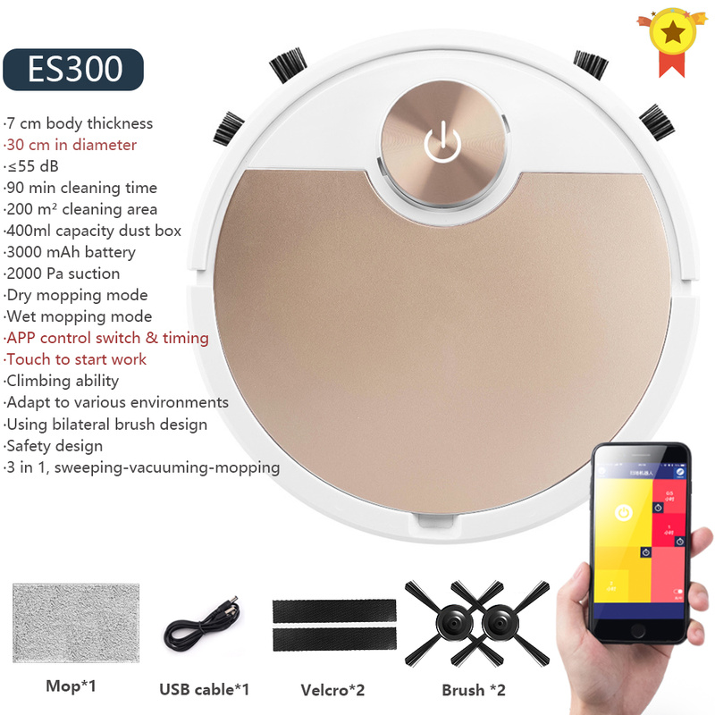 ES06 Robot Vacuum Cleaner Smart vaccum cleaner fpr Home Mobile Phone APP Remote Control Automatic Dust Removal cleaning Sweeper
