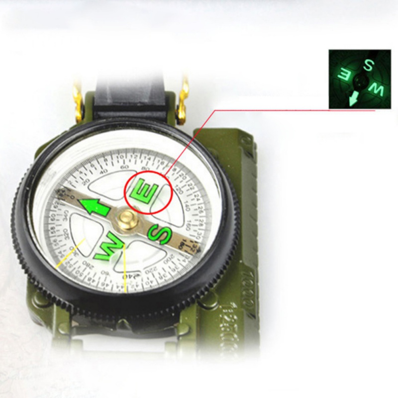 Camping Survival Compass Military Sighting Luminous Waterproof Compass Geological Digital Compass Outdoor Equipment
