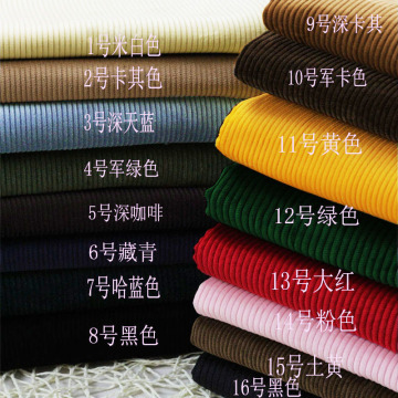 100% pure cotton corduroy fabric pants jacket green coarse hand pillow fabric