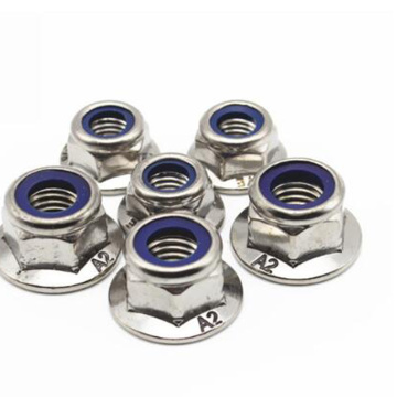 M4/M5/M6/M8/M10 Stainless Steel Hexagonal Flange Nut Hex Nylon Anti Slip Locknut